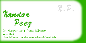 nandor pecz business card